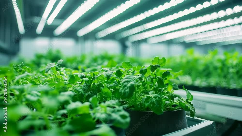 LED照明の近未来型水耕栽培施設