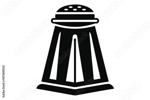 Simple salt shaker icon showcases traditional kitchen tool silhouette on transparent background