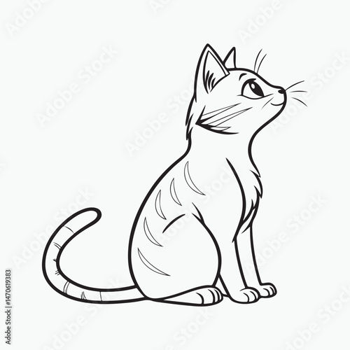 domestic shorthair cat Vector Art illustration