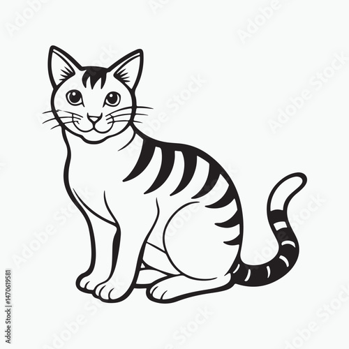 domestic shorthair cat Vector Art illustration