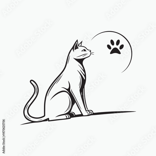 domestic shorthair cat Vector Art illustration