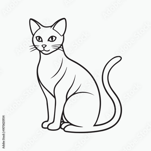 domestic shorthair cat Vector Art illustration