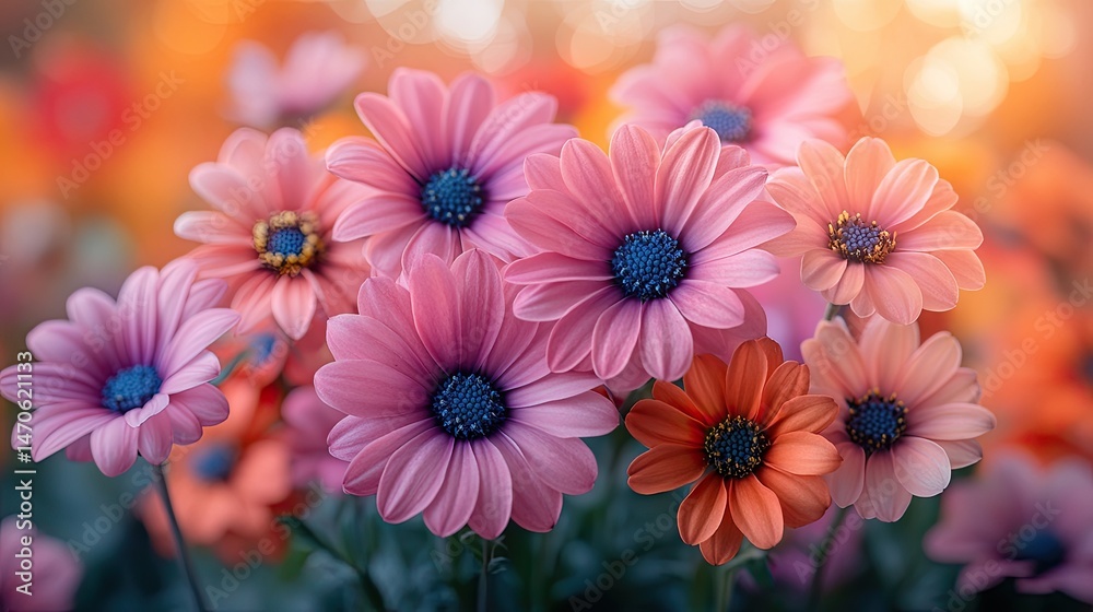 Fototapeta premium Soft-focus bouquet of vibrant flowers