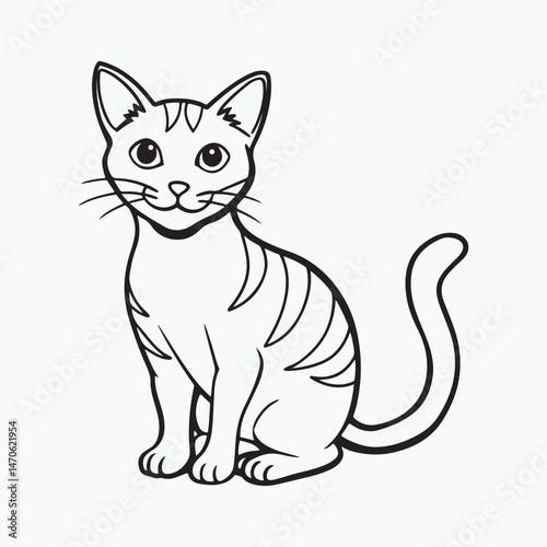domestic shorthair cat Vector Art illustration