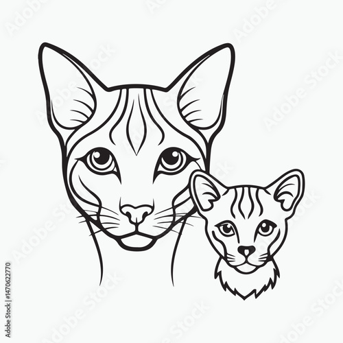 domestic shorthair cat Vector Art illustration