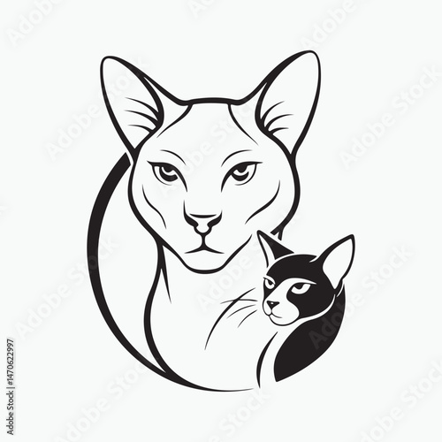 domestic shorthair cat Vector Art illustration