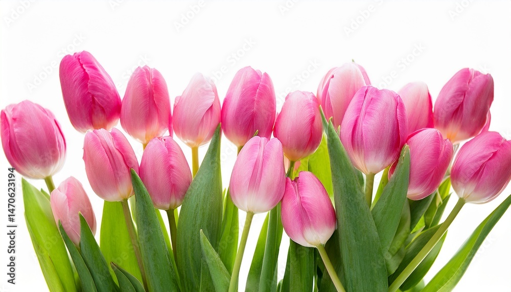 Fototapeta premium spring flowers pink tulips without background various tulips