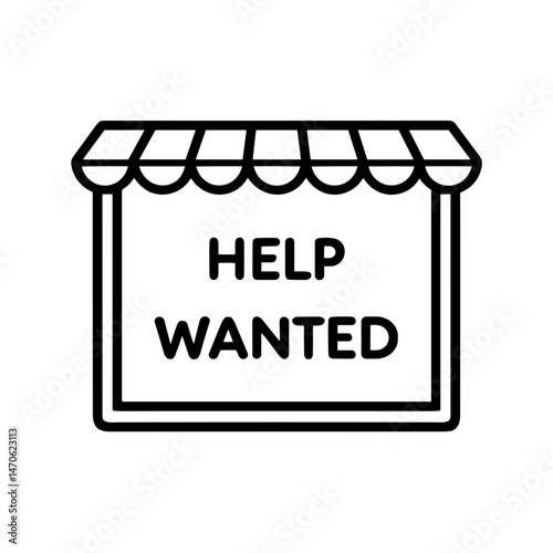 Help Wanted Sign for Summer Job Search in Shop Window  