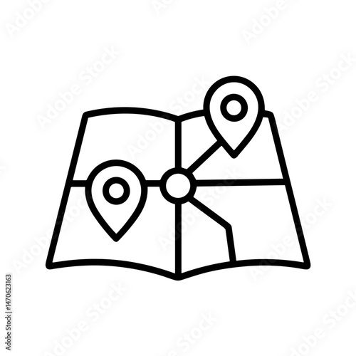 Map with markers showing nearby workplaces for summer job search  