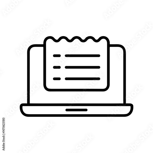 Laptop displaying online freelance contract document  