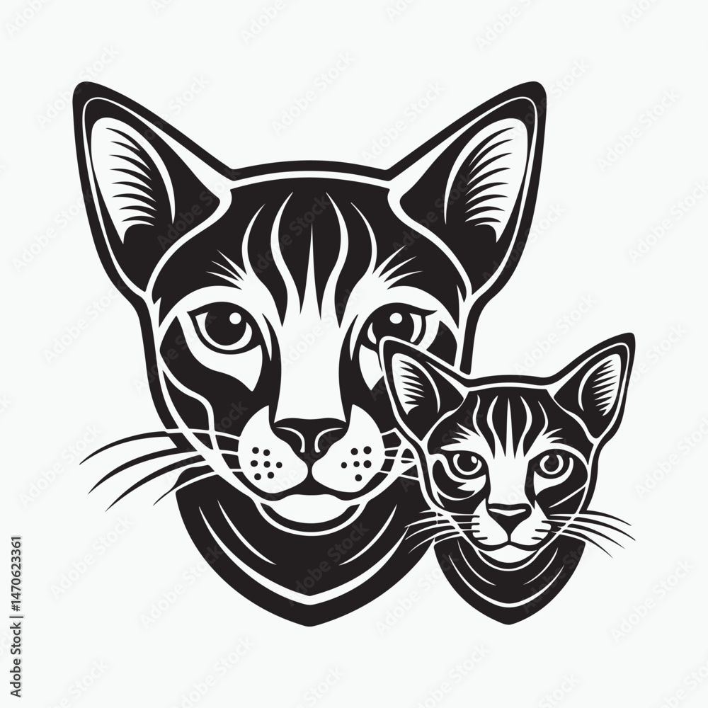Obraz premium domestic shorthair cat Vector Art illustration