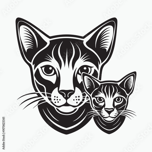 domestic shorthair cat Vector Art illustration