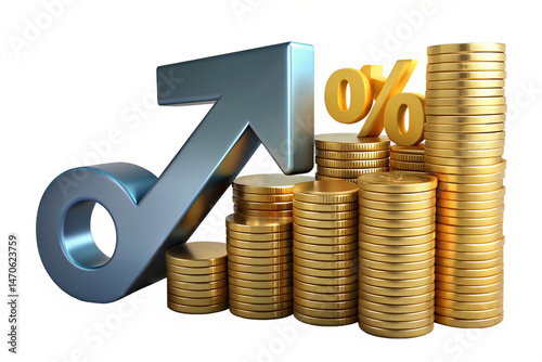 PNG growth money isolated on transparent 3d podium background with wealth financial business success finance graph stock profit investment chart.