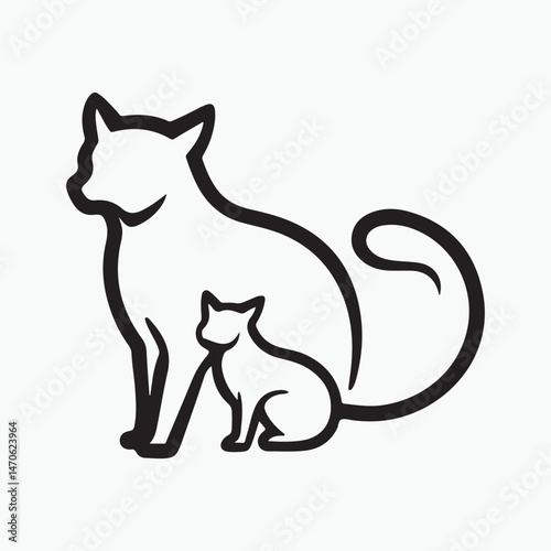 domestic shorthair cat Vector Art illustration