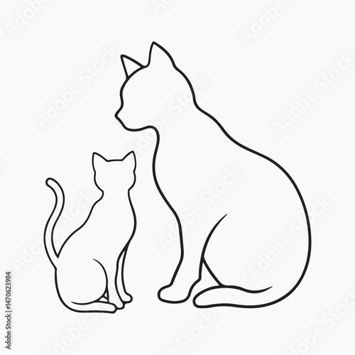 domestic shorthair cat Vector Art illustration