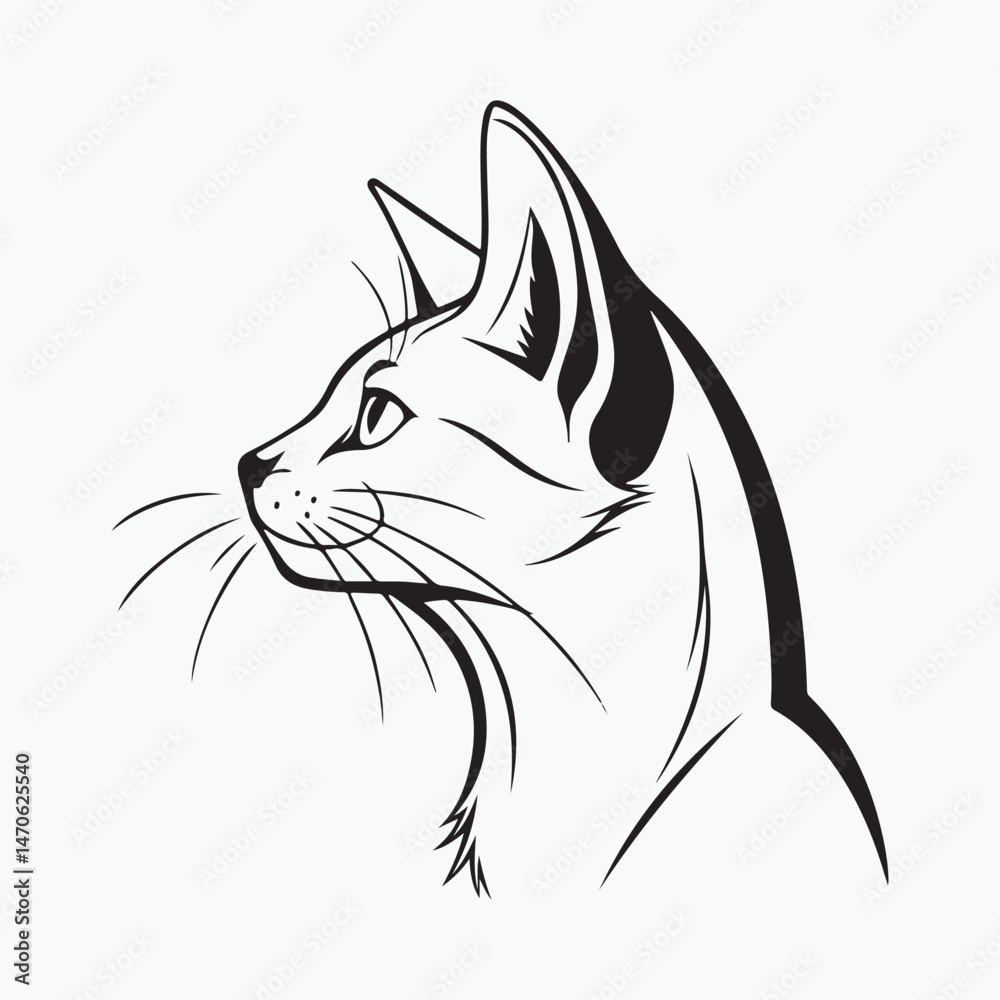 Obraz premium domestic shorthair cat Vector Art illustration