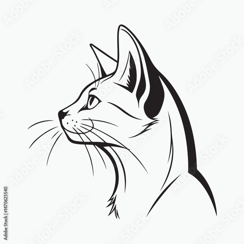 domestic shorthair cat Vector Art illustration