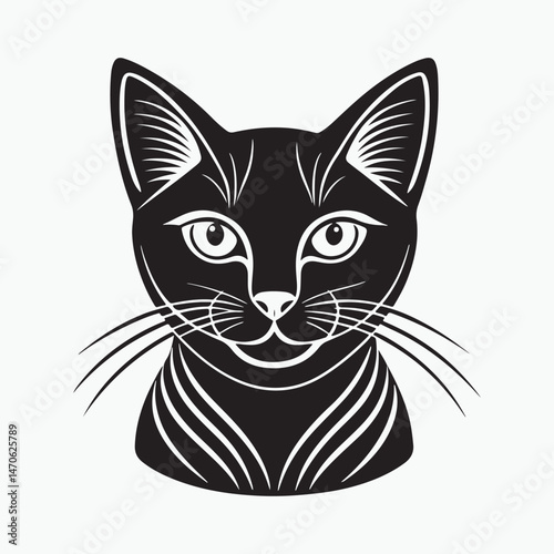 domestic shorthair cat Vector Art illustration