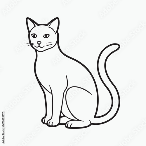 domestic shorthair cat Vector Art illustration