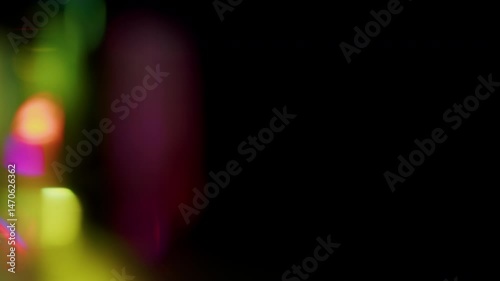 4K Lens flare and bokeh overlay on black background, abstract elegant light effects, transition overlay, high-quality organic footage lightleak, leak, flare for screen mode, optical rays.