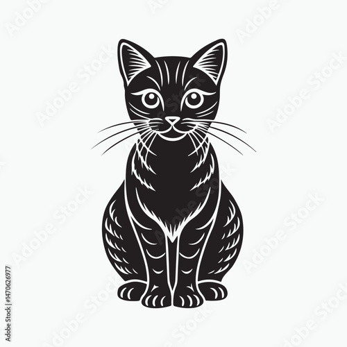 domestic shorthair cat Vector Art illustration