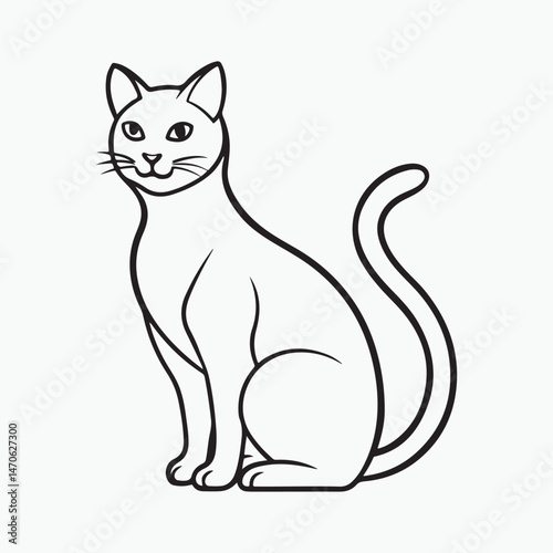 domestic shorthair cat Vector Art illustration