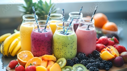 Family making smoothies with overripe fruits to avoid tossing them