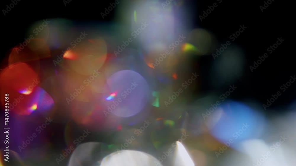 4K Lens flare and bokeh overlay on black background, abstract elegant light effects, transition overlay, high-quality organic footage lightleak, leak, flare for screen mode, optical rays.