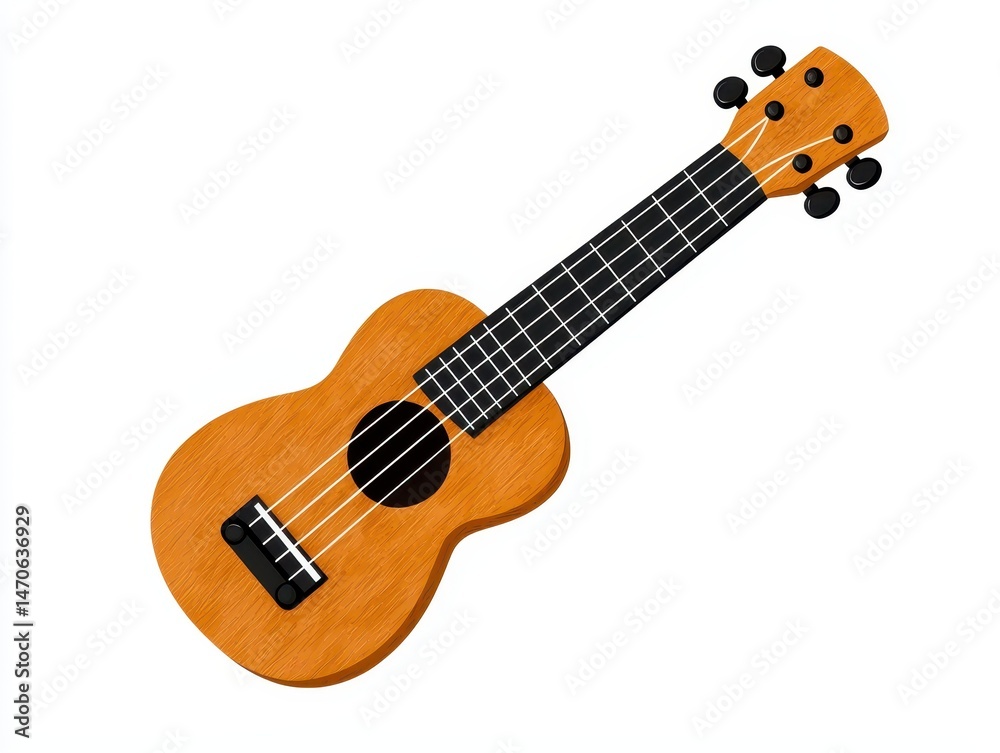Naklejka premium Orange Ukulele Pixel Art on White Background