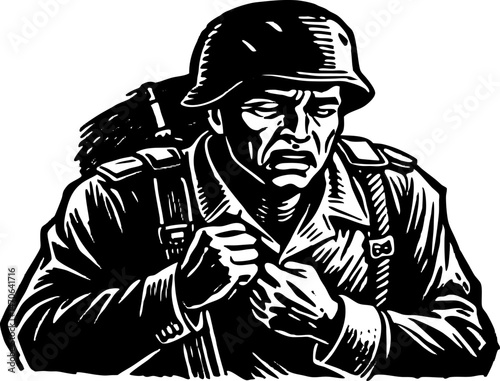 The internal struggle of a soldier following a difficult order. 