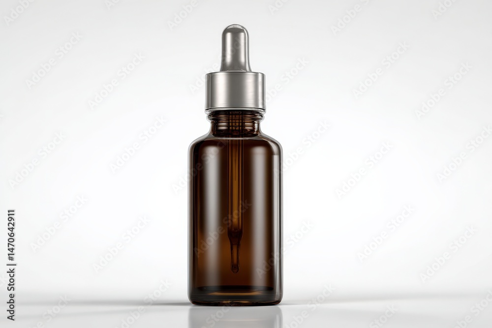Amber glass bottle with dropper. Amber glass bottle with dropper.