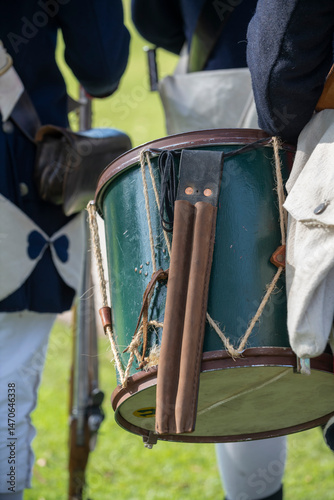 Drums used in the a Revolutionary war battle reenactment
