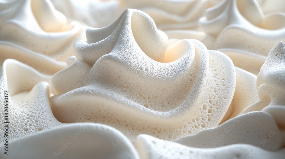 Close Up View Of Whipped Cream Texture Close Up View Of Whipped Cream Texture