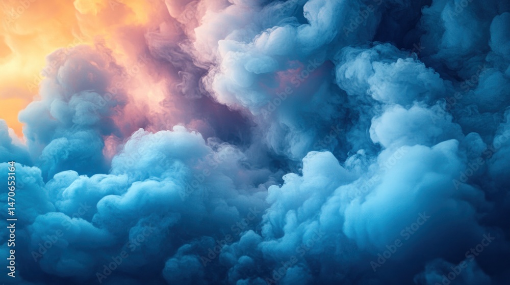 Naklejka premium Colorful smoke clouds fill the frame