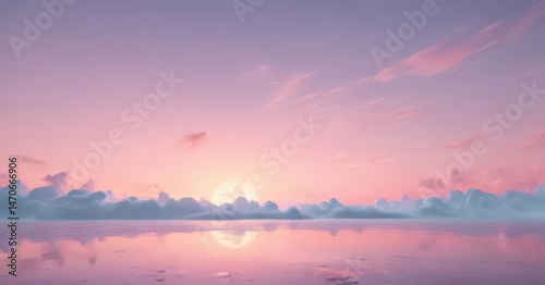 Dreamy pastel sunset gradient, soft cotton candy hues,  art,  clouds