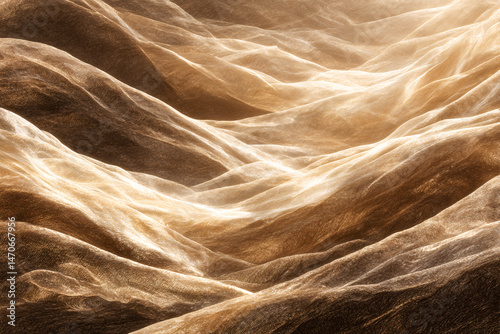 Wallpaper Mural Golden Sands: An abstract, textured composition showcases undulating layers of gold, evoking the vastness and tranquility of a desert landscape. Torontodigital.ca