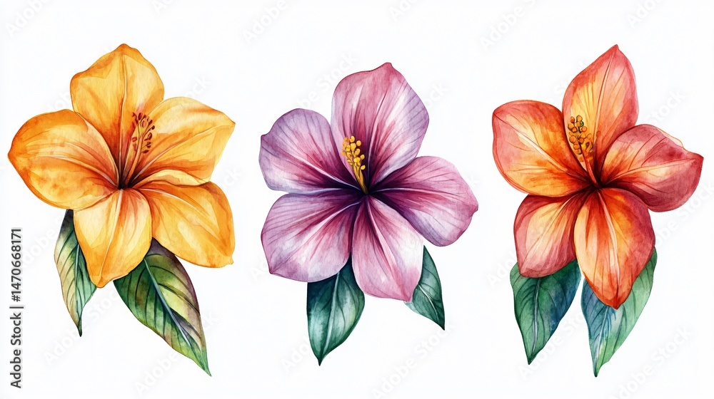 Fototapeta premium Vibrant Floral Arrangement on White Background for Creative Designs
