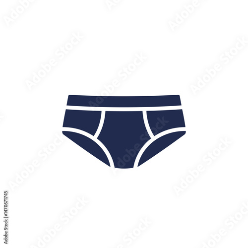 Minimalist Navy Blue Underwear Silhouette, Vector Icon, Lingerie and Fashion Concept, for UI, Catalogs, Web