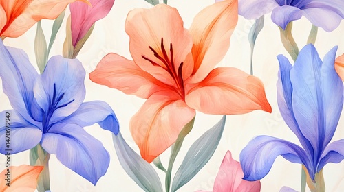 Summer Flower Seamless Botanical Pattern for Creative Designs
