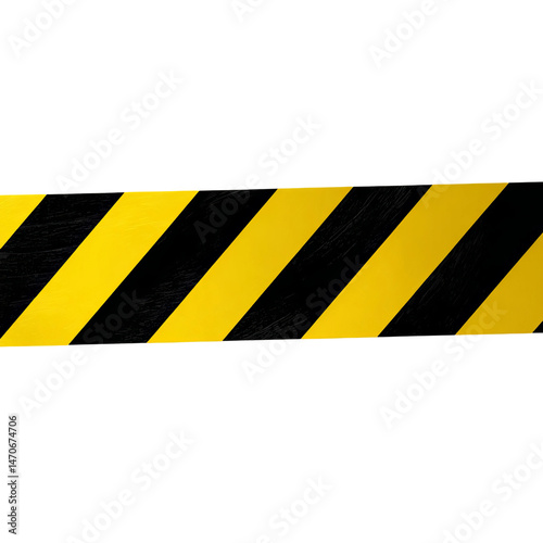 A black and yellow striped safety barrier tape, warning of caution or danger