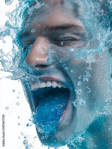 man in water