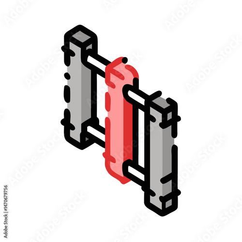 Circuit cable icon, modern style, red and grey colors, electronic wiring design, copy space
