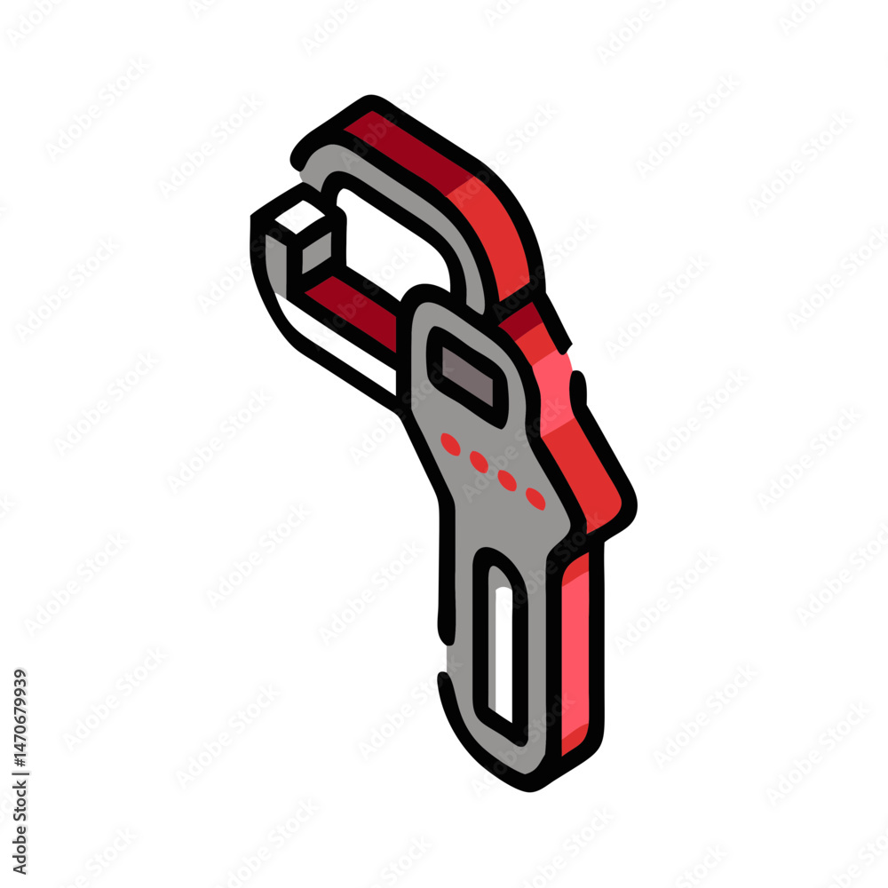 Wrench icon, modern style, red and grey colors, industrial tool design, copy space Wrench icon, modern style, red and grey colors, industrial tool design, copy space