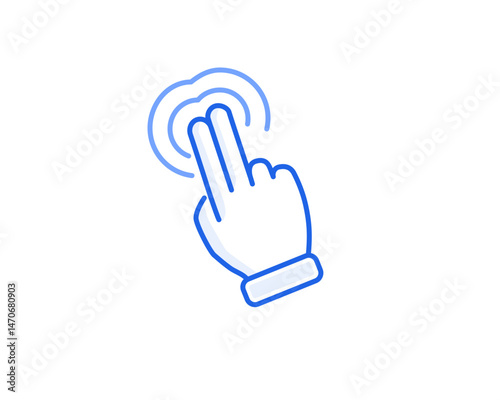 two finger double tap gesture icon outline vector for gui interaction