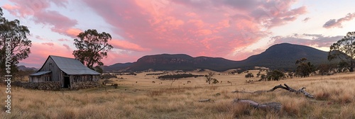 Rustic Sunrise Farm at Sunset