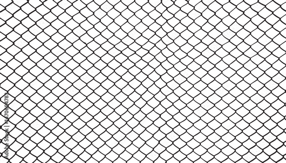 Fototapeta premium Vector Seamless Chain Link Fence Background Isolated On White Background