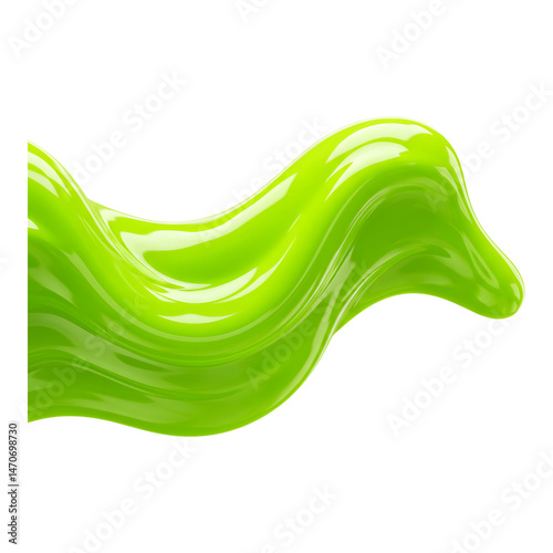 Wavy Swirl of Bright Green Slime