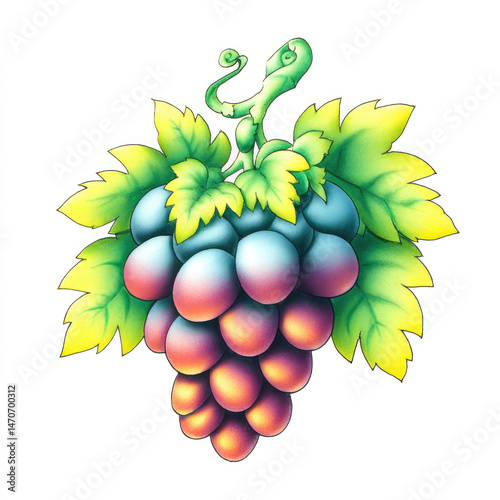Colorful grapes illustration