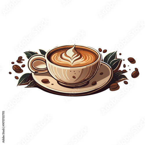 cup of coffee with beans