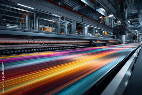 High-Speed Industrial Printing Press in Operation